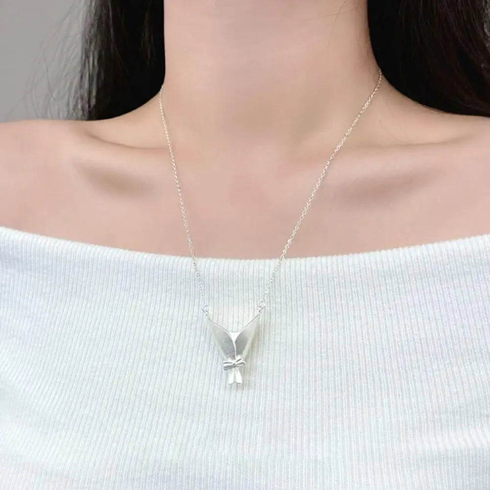 Elegant Bow Pendant Necklace 🎀✨