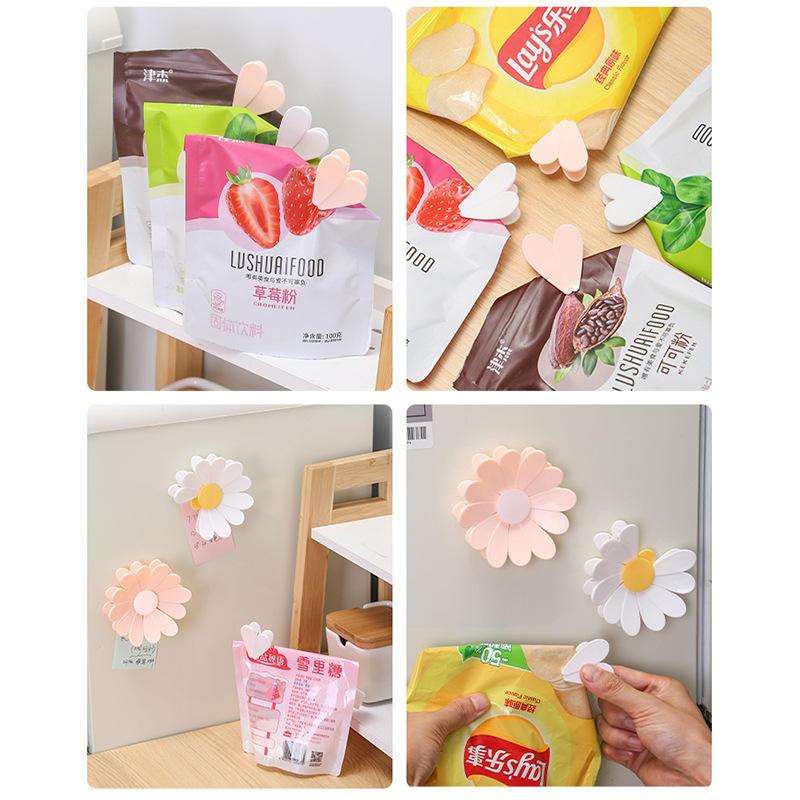 Magnetic Flower &amp; Heart-Shaped Food Bag Clips