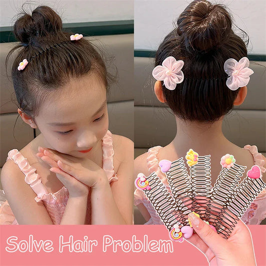 Girls Flower Bow Hair Comb